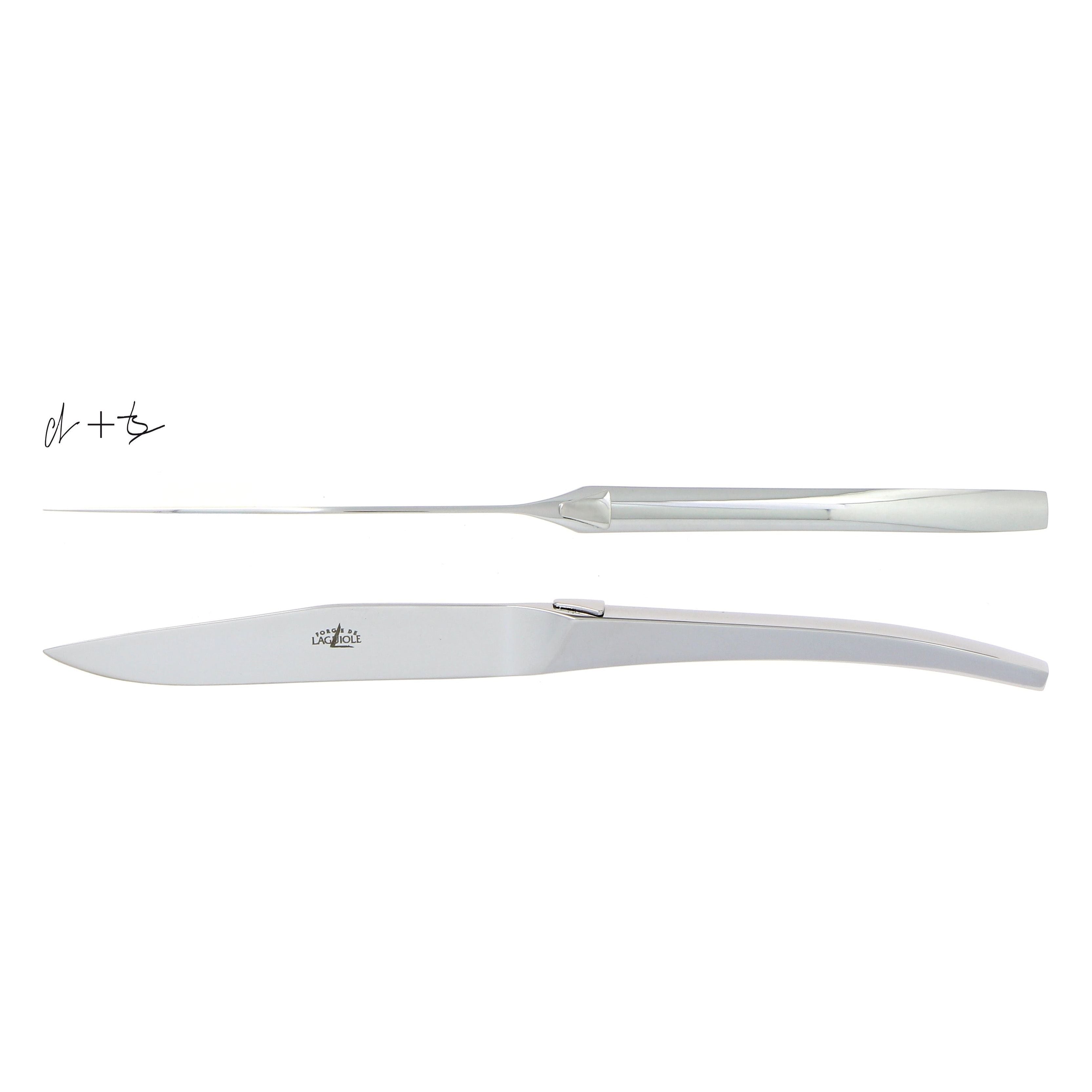 Couteau de table C + B Lefebvre inox brillant – Laguiole 1 - Laguiole - Couteau à steak - 00004660 - T SKEL BRI / T SKEL BRI - La Guilde Culinaire