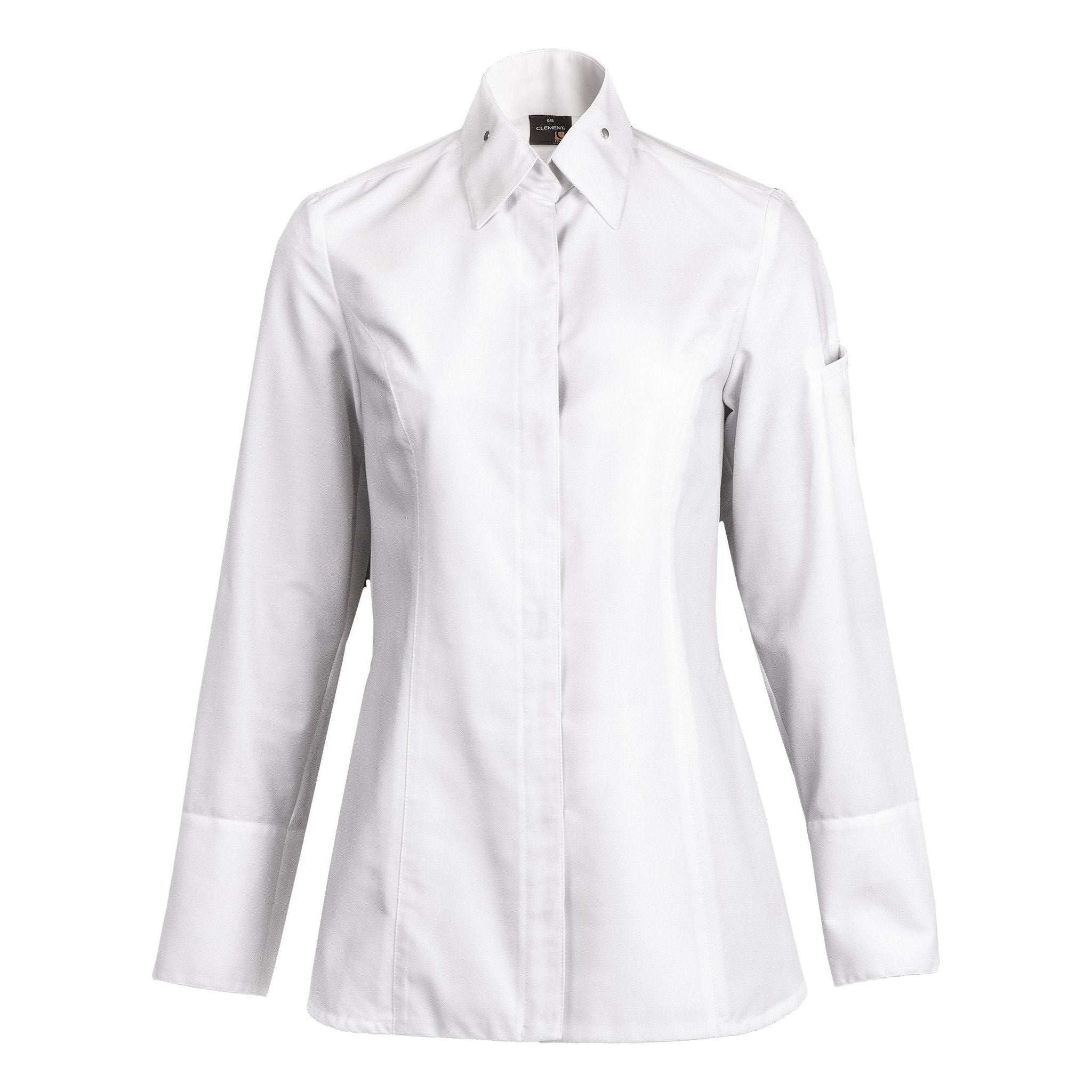 Chemise de service Venezia * Blanc Longues T0 - UE S-36/38 - US 30/31 - Clement Design - Chemise de service femme - VENEZIA BLANC ML T0 DIS - La Guilde Culinaire
