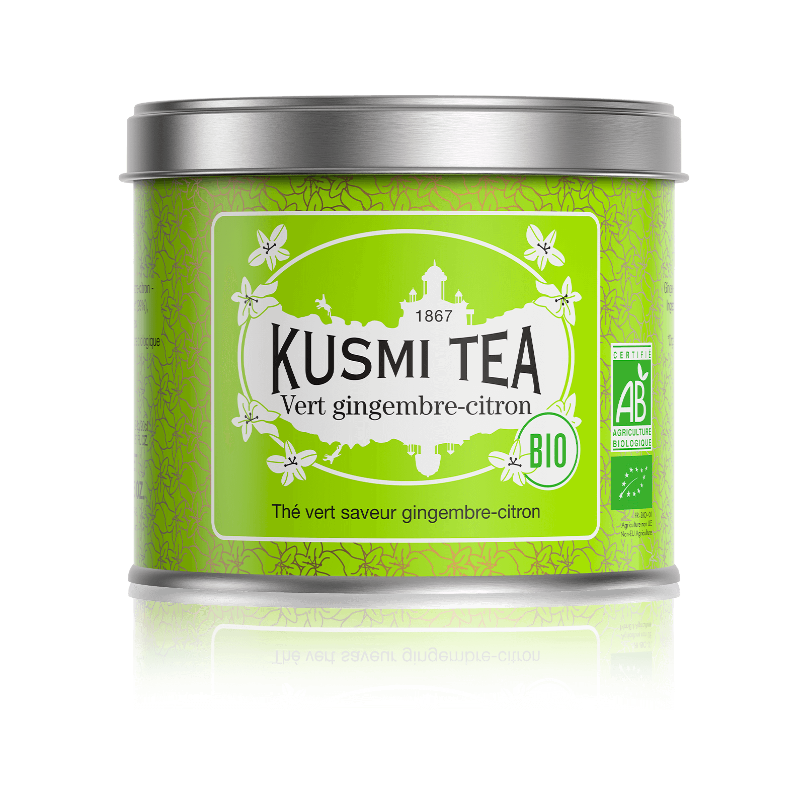 Thé Vert Gingembre-Citron Boîte métal 100g - Kusmi Tea - Thé et infusion - KM7757 - La Guilde Culinaire
