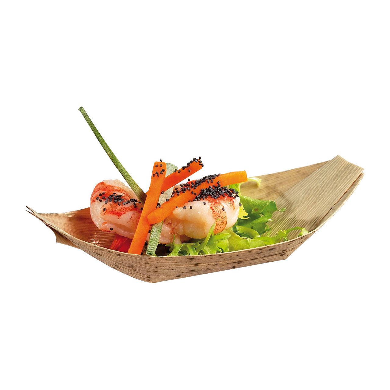 Barquette feuille bambou 90x60x13 mm - pqt 100 - Solia - Service de table jetable - - La Guilde Culinaire