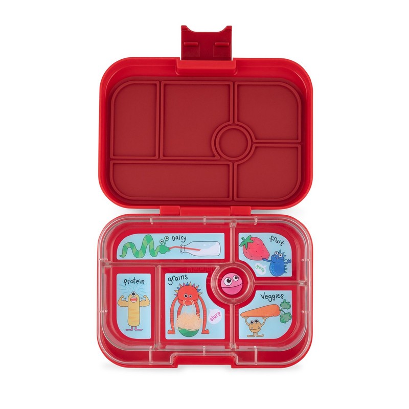 Yumbox Bento – Original – Wow Red avec plateau Funny Monsters (6 compartiments) - Yumbox - Boîte à repas - - La Guilde Culinaire