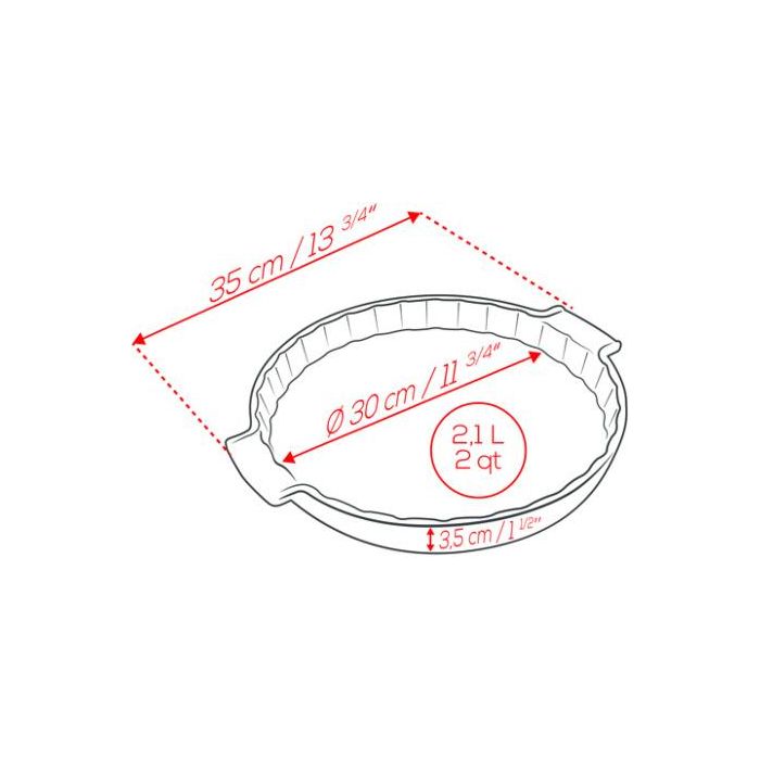 APPOLIA - Moule à tarte en céramique Ardoise 30cm-12" - Peugeot - Moule à tarte et quiche - - La Guilde Culinaire
