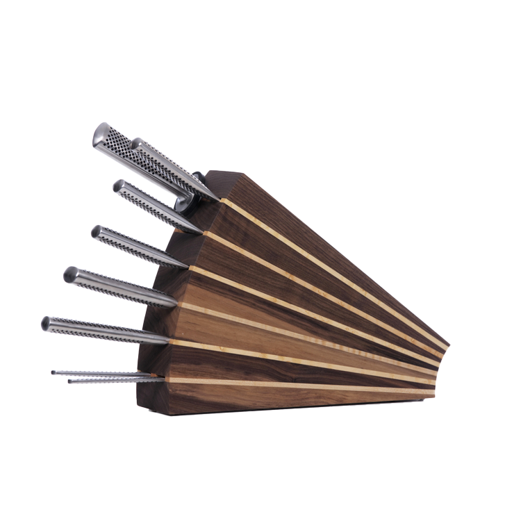 Bloc à couteaux en bois Noyer - Arbol - Bloc à couteaux - BL-010N - La Guilde Culinaire