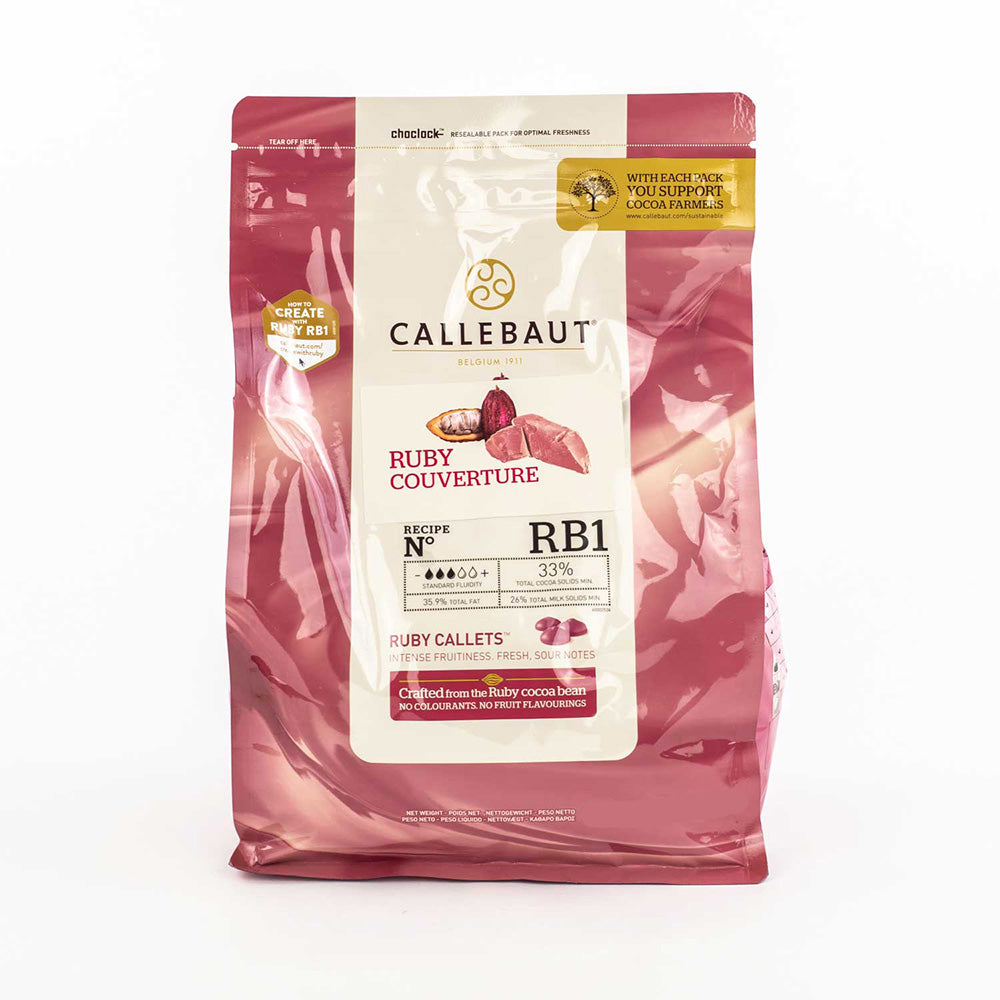 Chocolat de couverture RUBY 33% cacao 2.5 kg - Callebaut - Chocolat au lait - CHR-R36RB12-US-U75 - La Guilde Culinaire