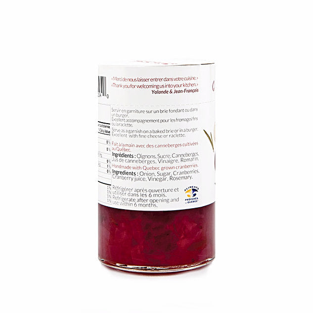 Confit oignon Canneberge 212ml - NutraFruit Canneberge - Confit - - La Guilde Culinaire
