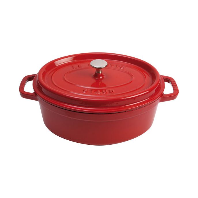 Cocotte ovale fonte et émail Rouge 12'' 31cm 5.5L - Staub - Cocotte - - La Guilde Culinaire