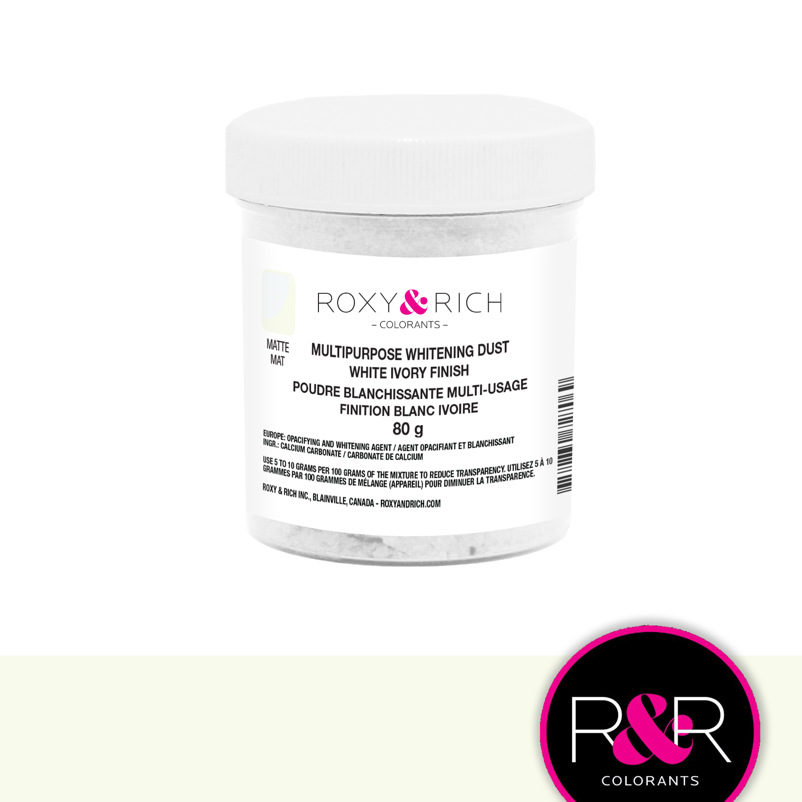 Poudre blanchissante multi-usage 80g - Roxy & Rich - Colorant alimentaire hydrosoluble - - La Guilde Culinaire