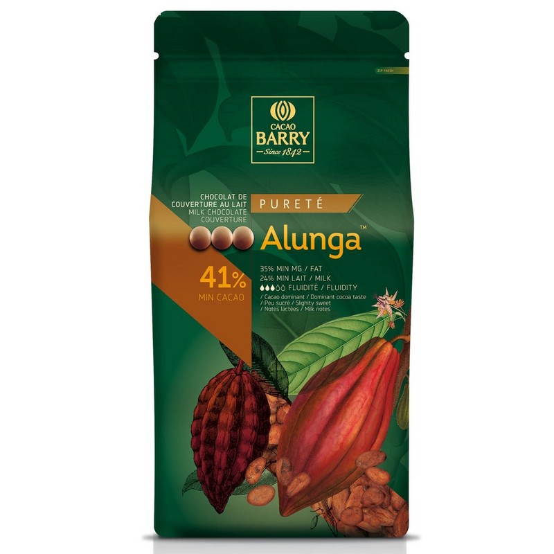 Chocolat Alunga 41% cacao 1kg - Cacao Barry - Chocolat au lait - CHOCO ALUNGA - 1KG - La Guilde Culinaire