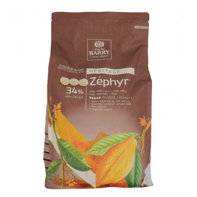 Chocolat blanc Zéphyr 34% 5kg   - Cacao Barry - Chocolat blanc - CHW-N34ZEPH-CA-U77