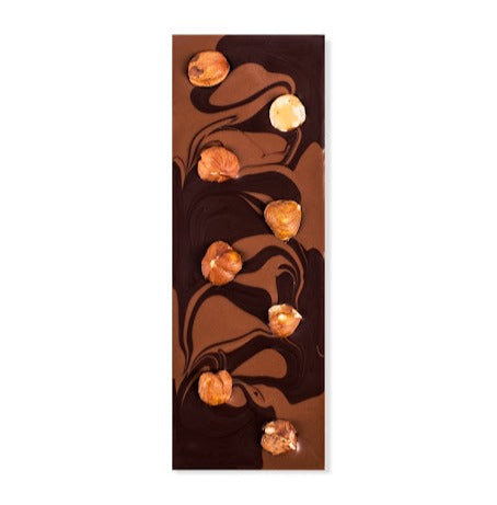 Tablette Pâques - Marbrée gianduja et noisettes    - Chocolat Boréal - Tablette de chocolat - 