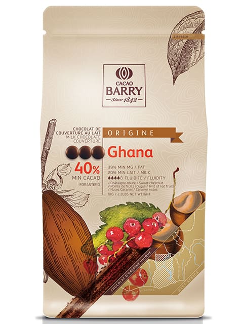 Chocolat Ghana Pure origine 40.5% cacao    - Cacao Barry - Chocolat noir - 
