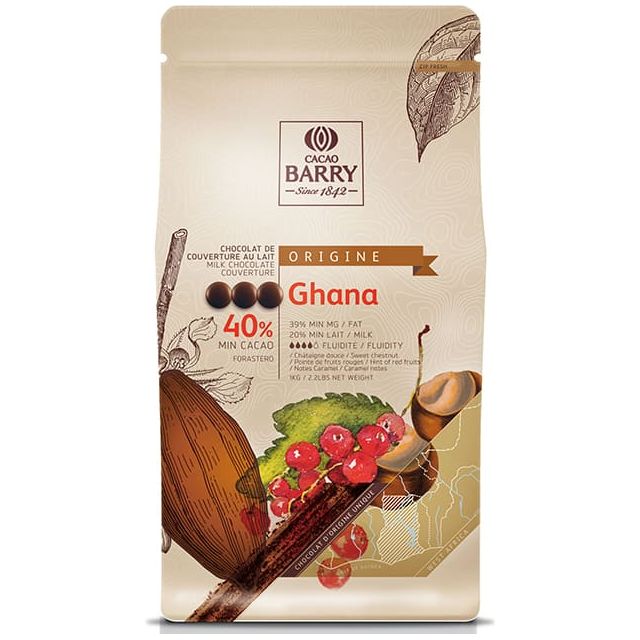 Chocolat Ghana Pure origine 40.5% cacao - Cacao Barry - Chocolat noir - - La Guilde Culinaire