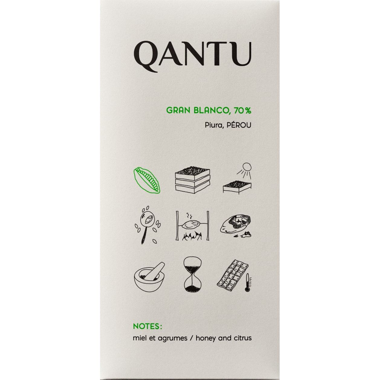 Chocolat Noir - GRAN BLANCO 70% - QANTU - QANTU - Tablette de chocolat - - La Guilde Culinaire