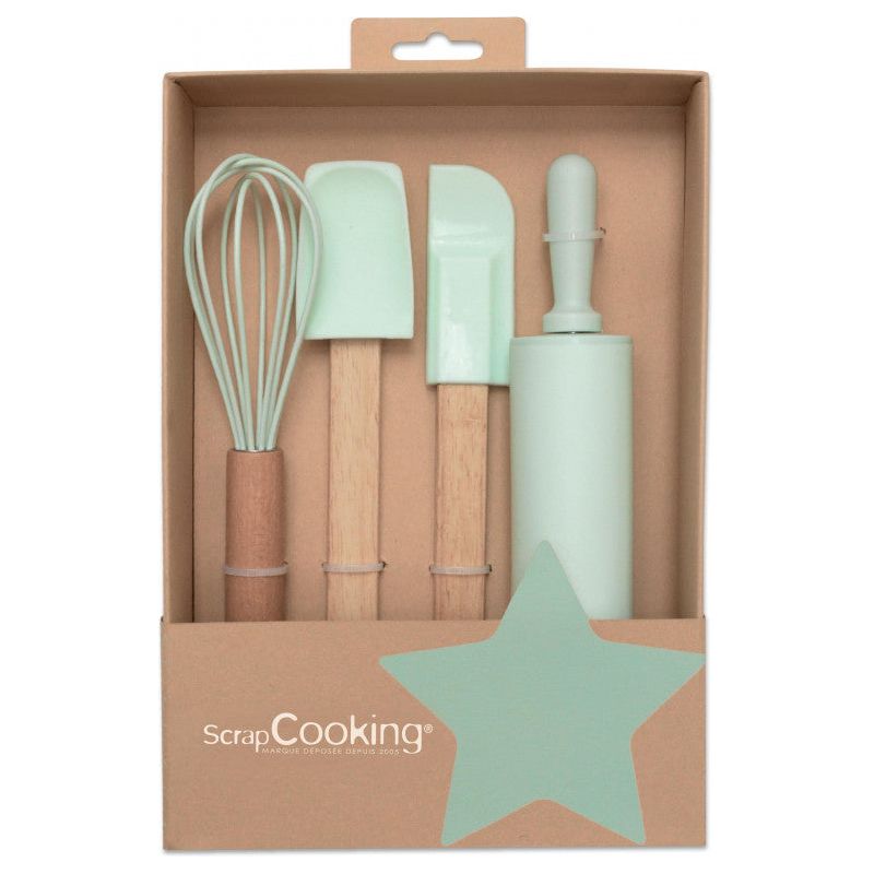 Coffret 4 ustensiles pâtisserie enfants - Scrapcooking - Ensemble d'ustensiles à pâtisserie - - La Guilde Culinaire