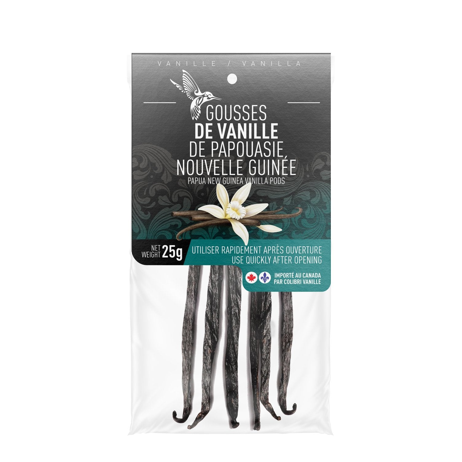 Gousses de Vanille de Papouasie Nouvelle-Guinée (25g) - Colibri Vanille - Vanille - - La Guilde Culinaire