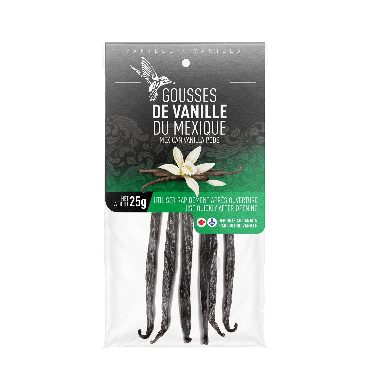 Gousses de Vanille du Mexique (25g) - Colibri Vanille