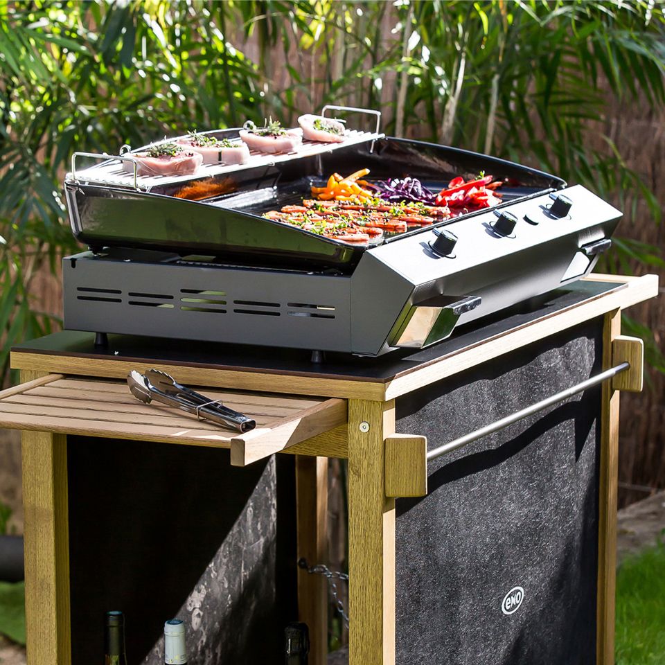 Chariot EMILE bois et HPL - ENO - Meuble de cuisine extérieur - - La Guilde Culinaire