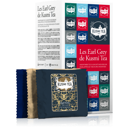 Les Earl Grey- Étui carton de 24 sachets mousseline 52.8 gr    - Kusmi Tea - Thé et infusion - 