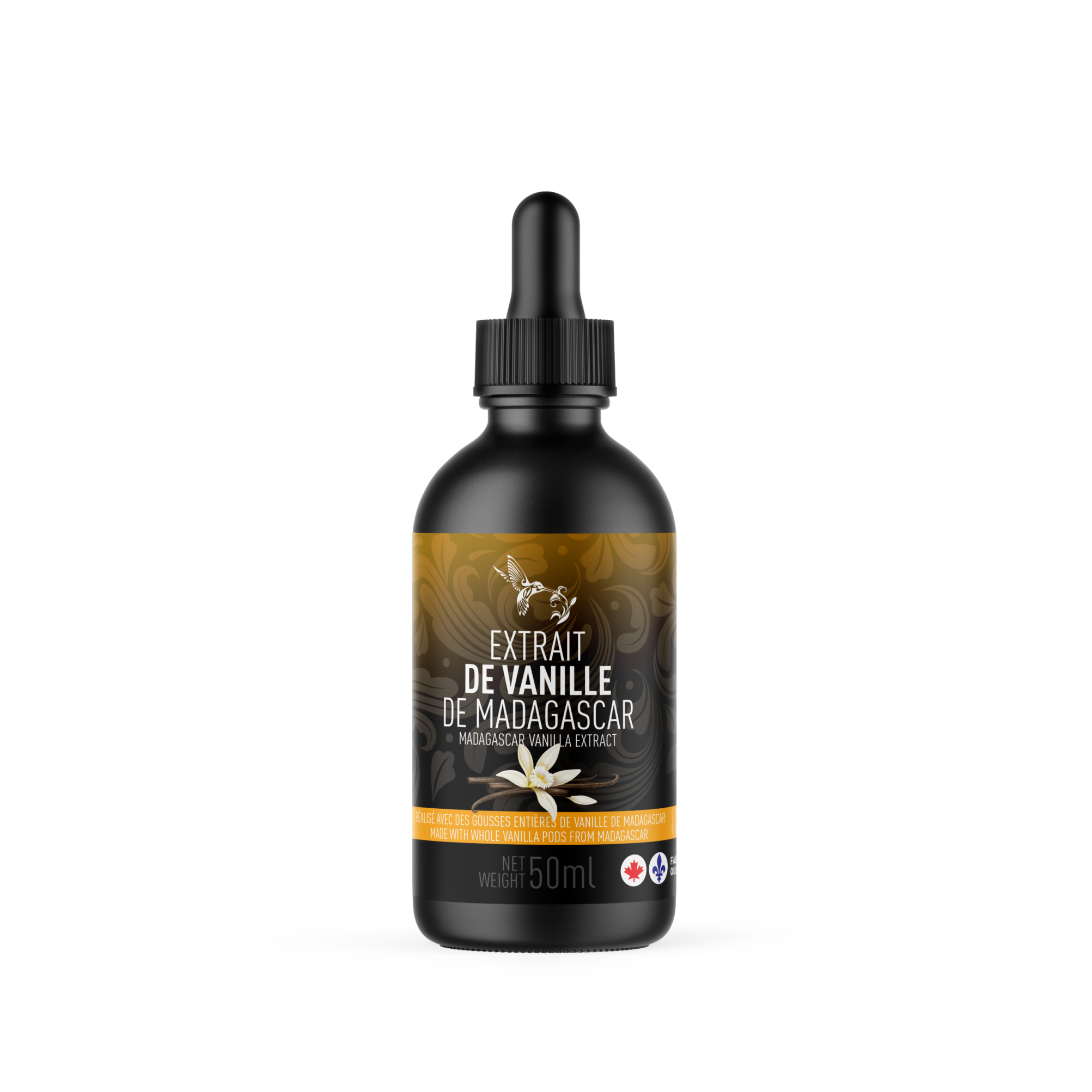 Extrait de vanille de Madagascar (Bourbon) 50 ml - Colibri Vanille - Vanille - 628634186015 - La Guilde Culinaire