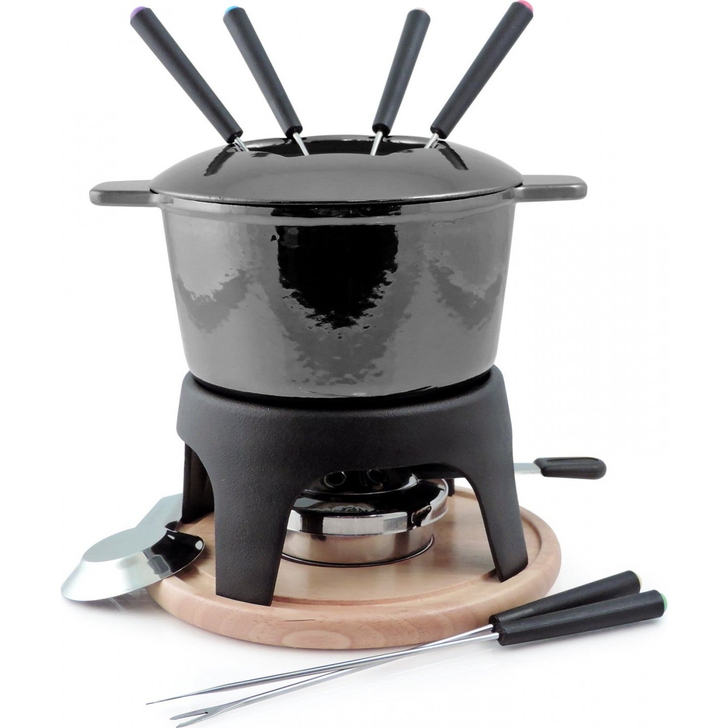 Sierra Set à fondue en fonte émaillée Noir 11 Pc - Swissmar - Service à fondue - - La Guilde Culinaire