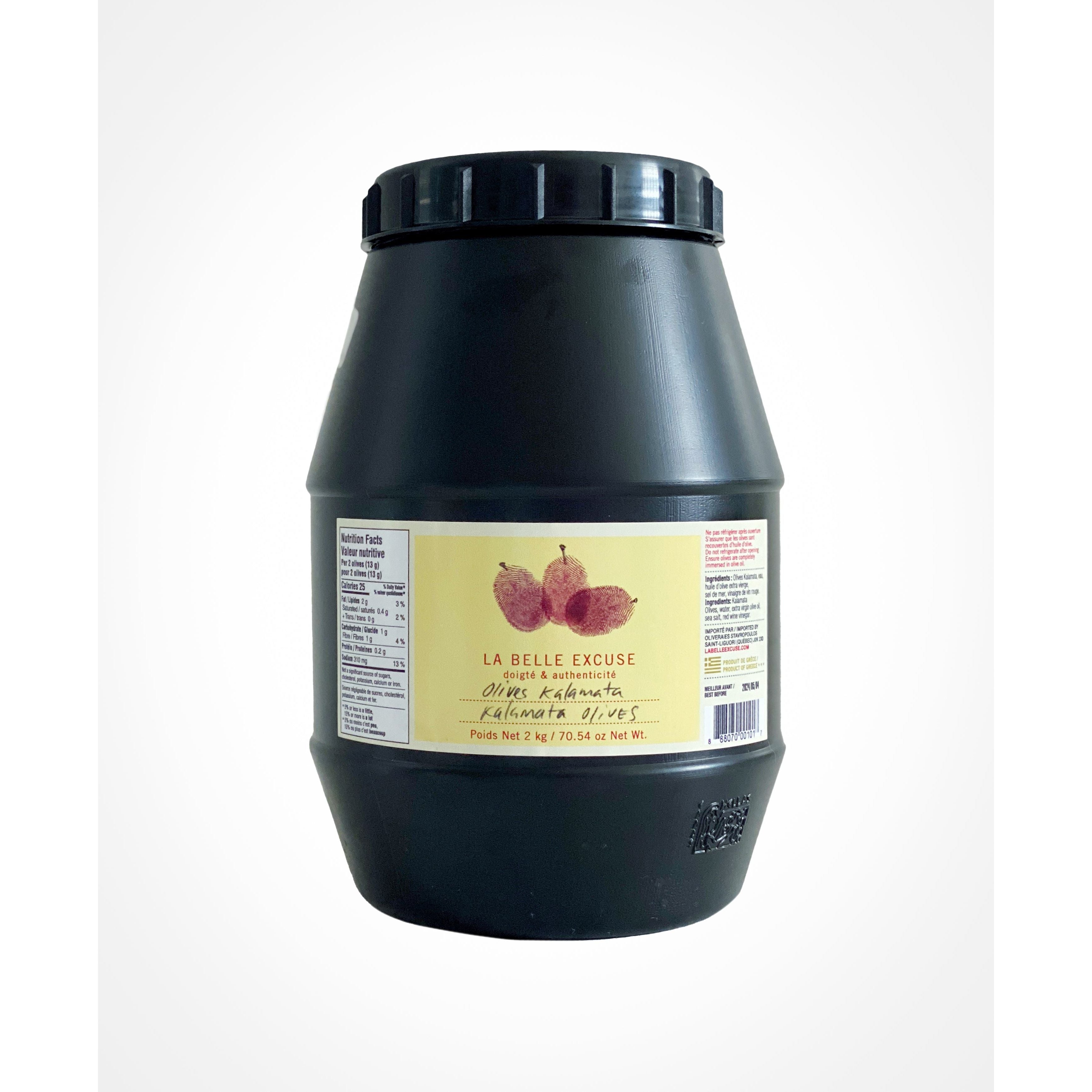 Olives Kalamata 2kg - La Belle Excuse - Confit - LBE-OK2KG - La Guilde Culinaire