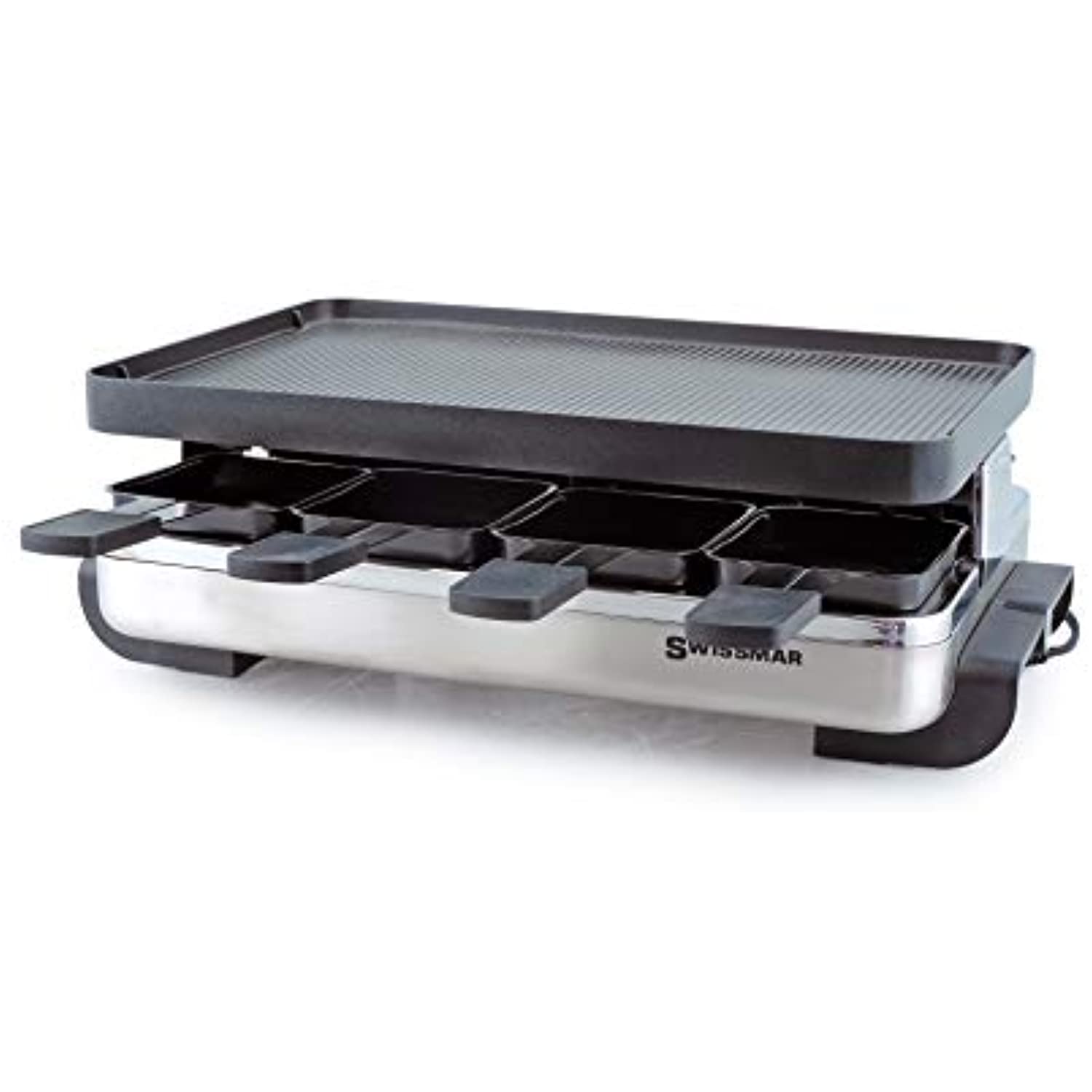 Stelvio - Raclette pour 8 personnes avec plaque réversible non-adhésive * - Swissmar - Appareil à raclette - - La Guilde Culinaire