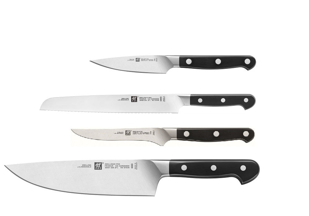 Collection Zwilling Pro Couteau de chef 8" + office 4" + désosser 5.5" + pain 8"    - Zwilling - Couteau de Chef - 