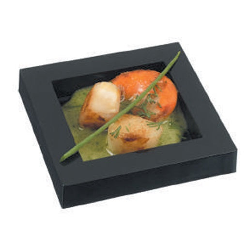 Mini assiette Kawai noir - paquet de 90 - Solia - Service de table jetable - - La Guilde Culinaire