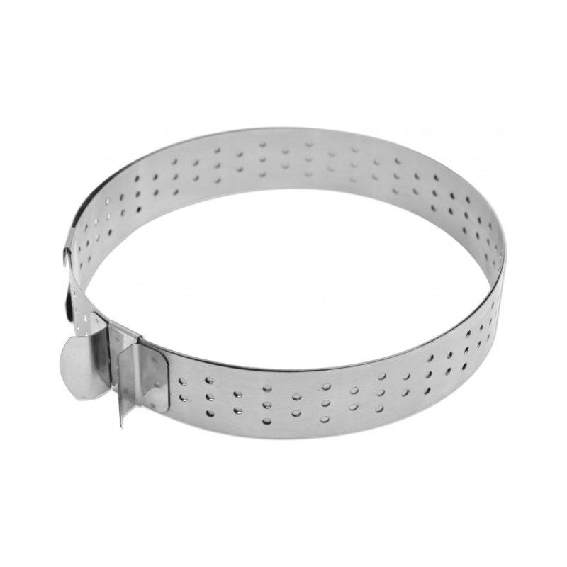Cercle à tarte extensible perforé en inox de 16cm à 30cm - Scrapcooking - Cercle à tarte - - La Guilde Culinaire