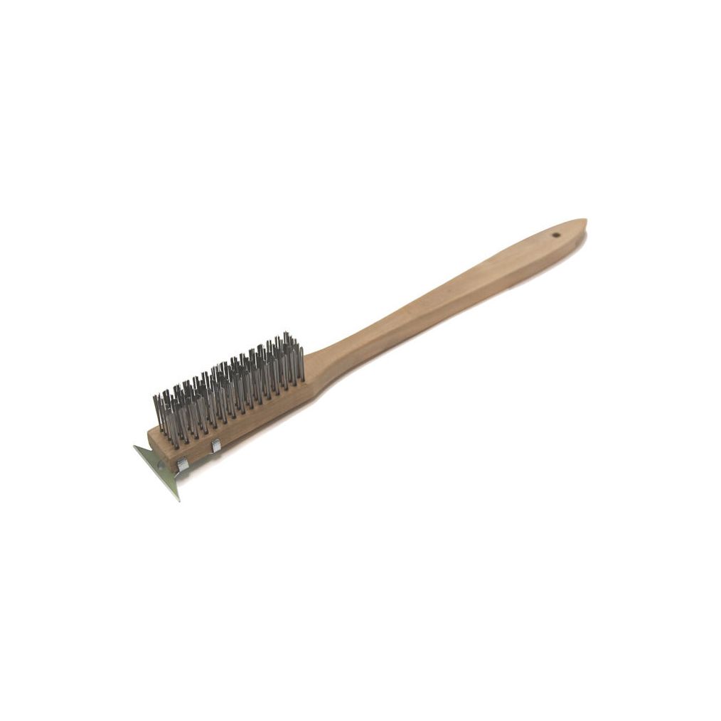 Brosse métallique extra robuste avec racleur 20" - SG - Brosse de nettoyage - - La Guilde Culinaire