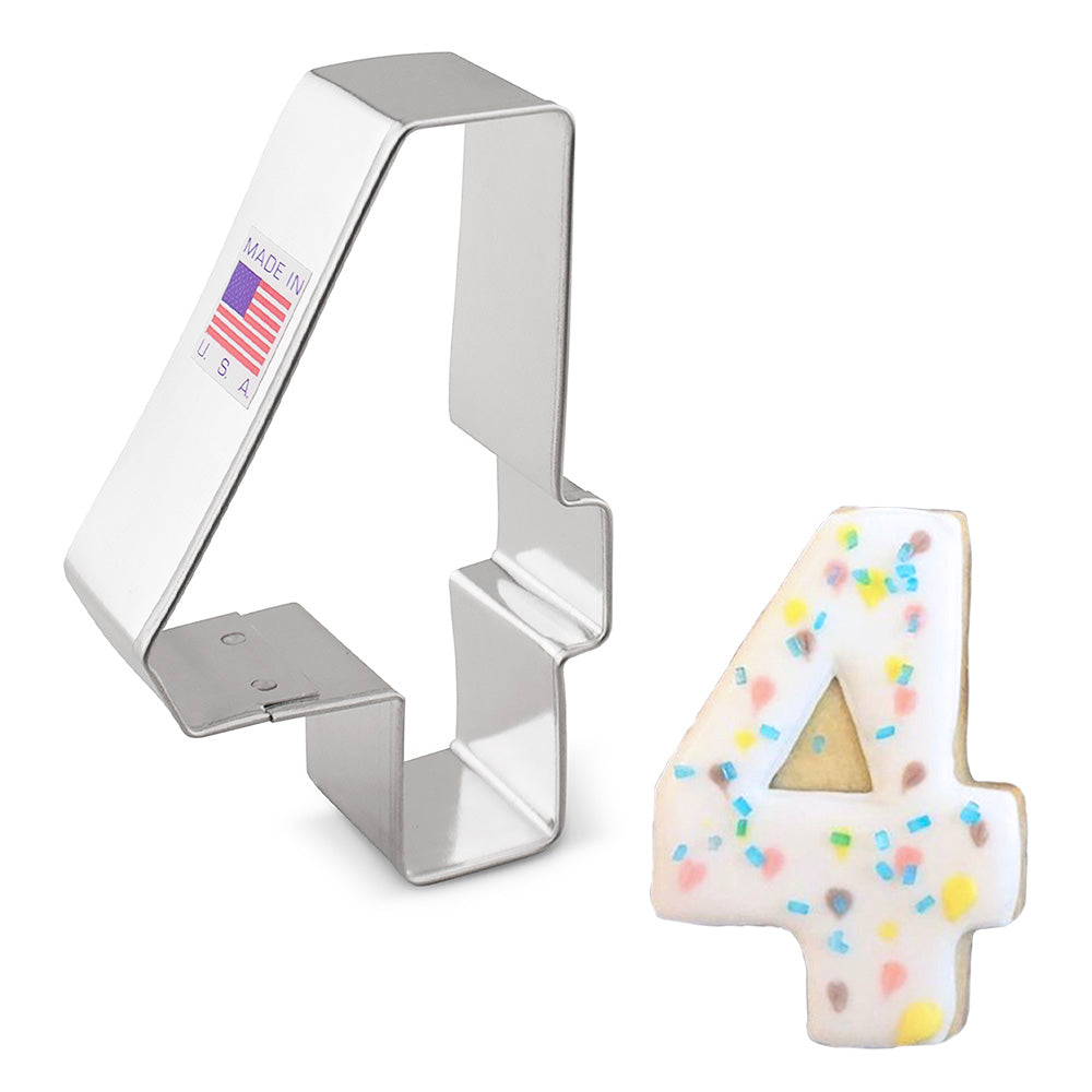 Emporte-pièce Chiffre 4 - 3 1/4" x 2 1/8" - Ann Clark Cookie Cutters - Emporte-pièce - - La Guilde Culinaire