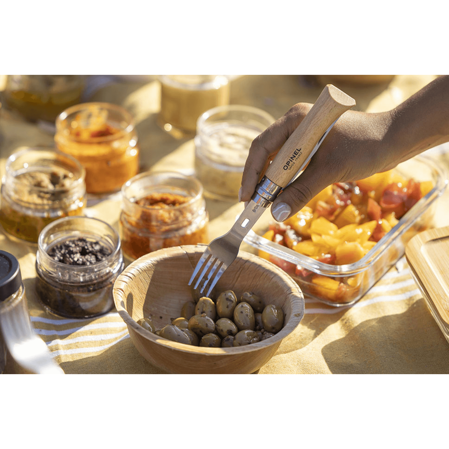 Opinel - Picnic+ Set fourchette et cuillère 2 en 1 pour Opinel N°08. - Opinel - Ustensiles de poche - - La Guilde Culinaire