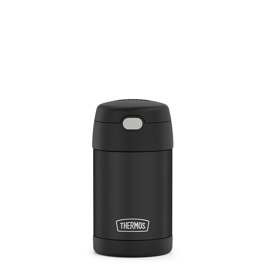 Contenant alimentaire Funtainer avec cuillère 470 ml (16 oz) - Noir Mat - Thermos - Contenant pour aliment - - La Guilde Culinaire