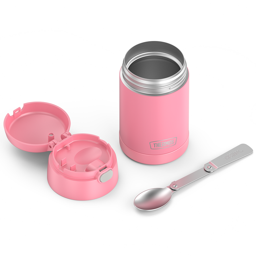 Contenant alimentaire Funtainer en acier inoxydable avec cuillère 16oz - Rose * - Thermos - Contenant pour aliment - - La Guilde Culinaire