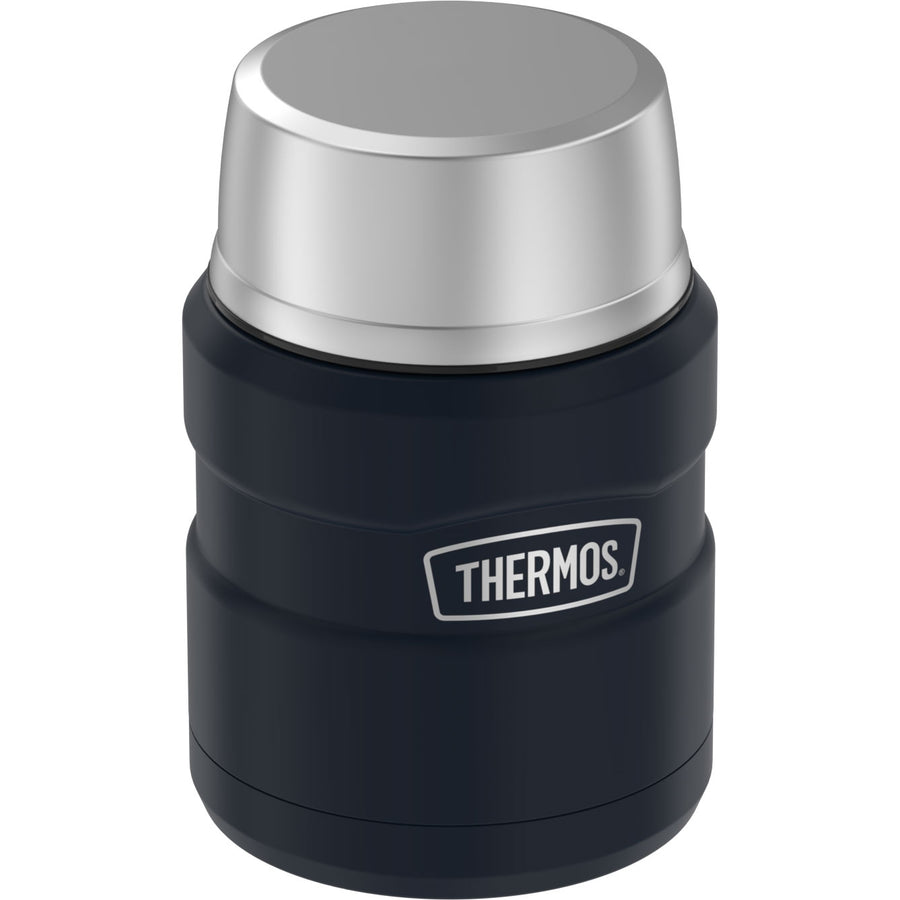 Contenant alimentaire Stainless King en acier inoxydable avec cuillère 16oz - Bleu Mat - Thermos - Contenant pour aliment - - La Guilde Culinaire