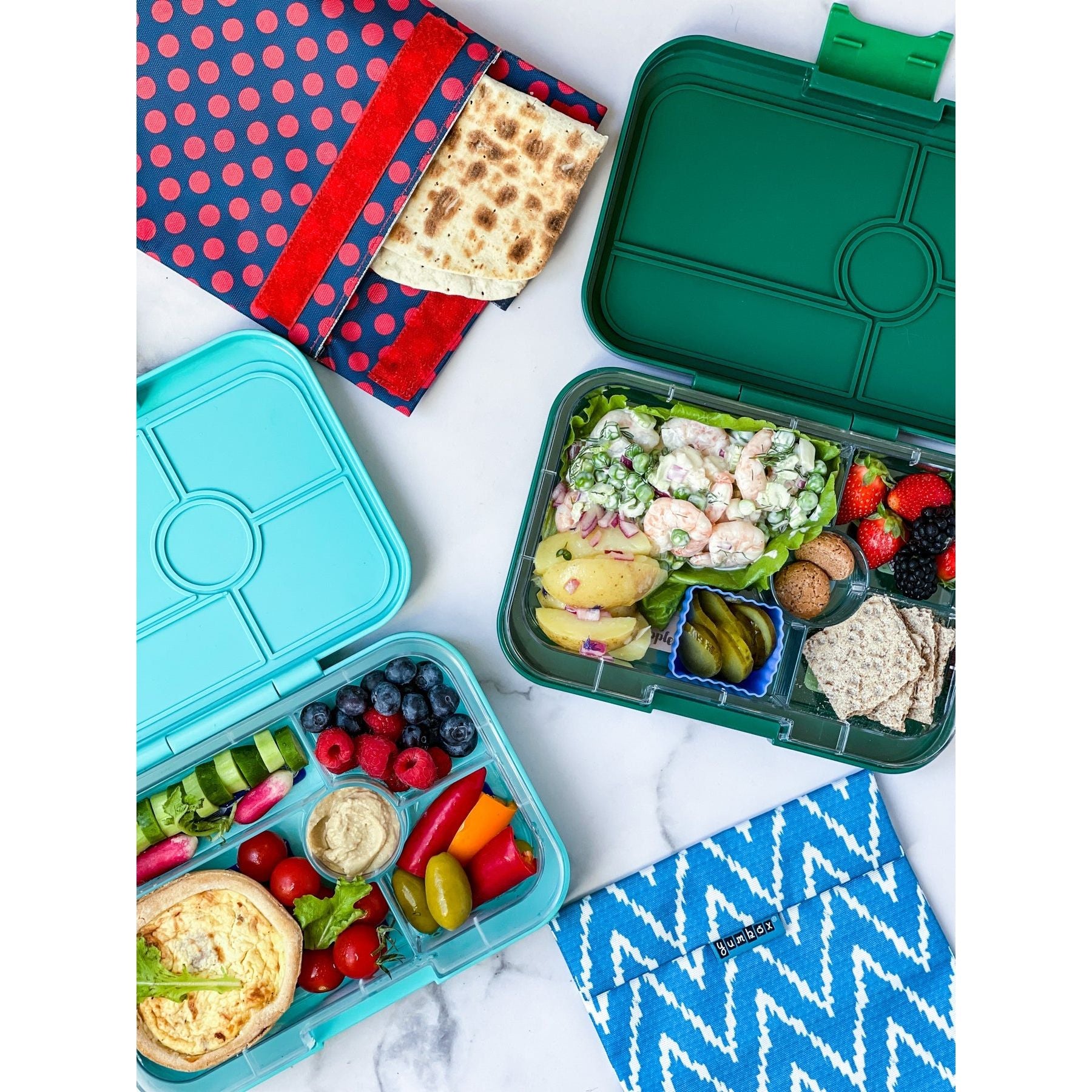 Yumbox Bento – Tapas – Greenwich Green avec plateau NYC (4 compartiments) - Yumbox - Boîte à repas - - La Guilde Culinaire