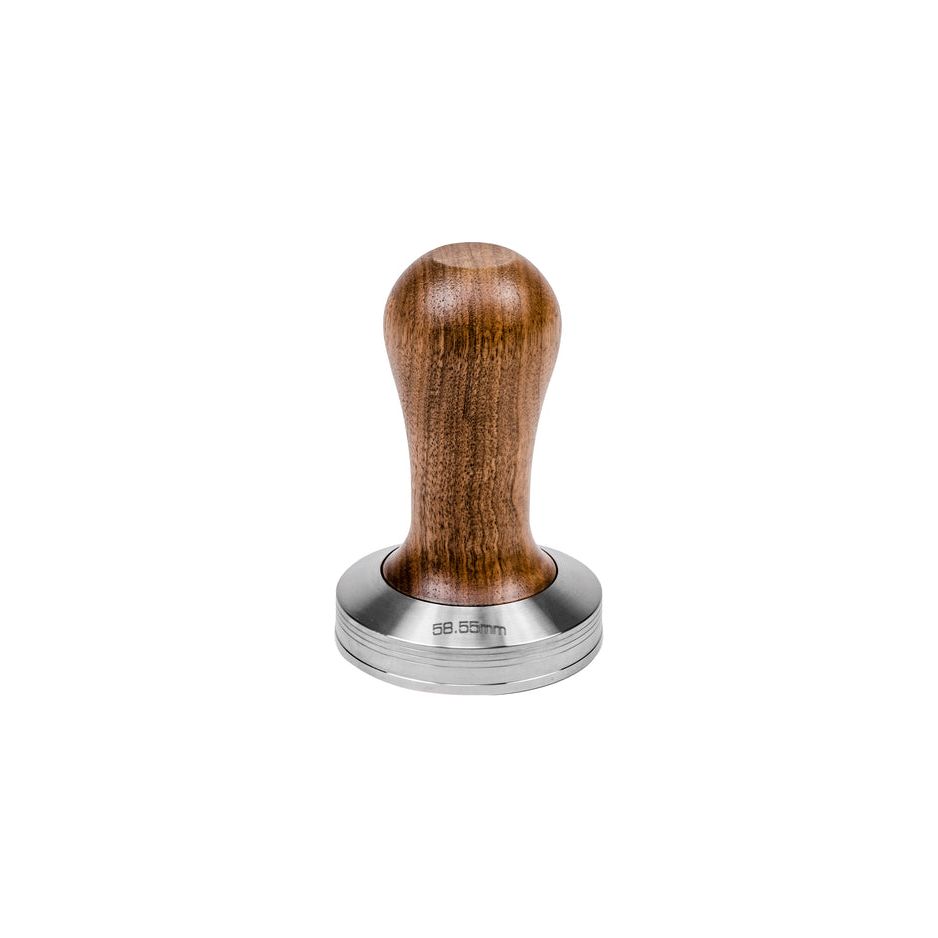 Tasseur avec poignée en bois 2 couleurs et base en acier inoxydable 58,55mm LELIT ! Noyer - LELIT - Pilon à café - LEPLA481N - La Guilde Culinaire