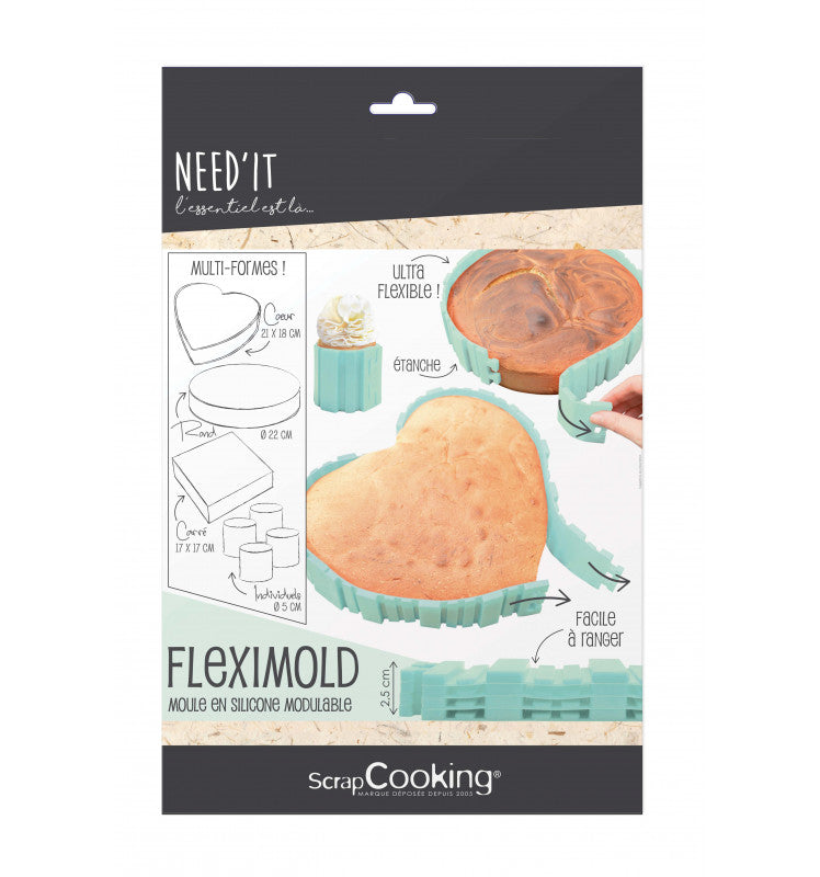 Fleximold Need'it moule en silicone modulable    - Scrapcooking - Moule à gâteaux - 
