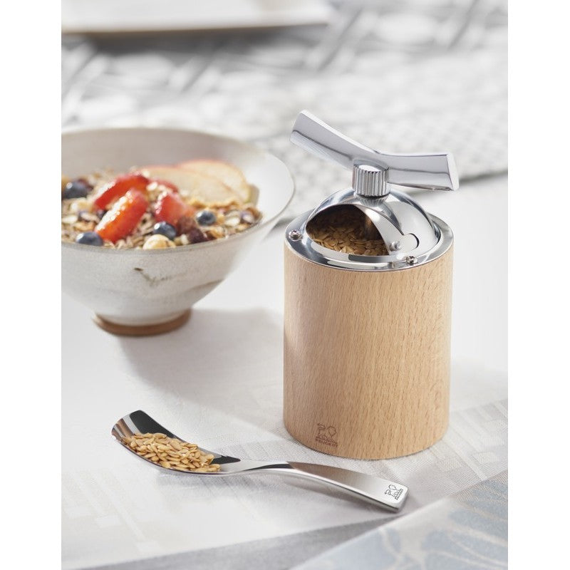 Moulin à graines de lin manuel en bois et inox couleur naturel 13 cm - Isen - Peugeot - Peugeot - Moulin à épices - - La Guilde Culinaire