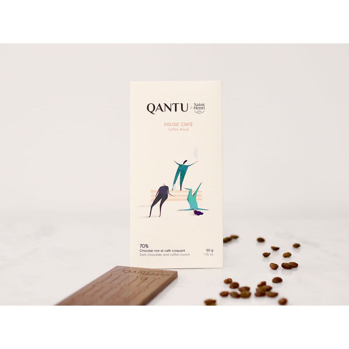 Chocolat Noir 70% - Pause Café Saint-Henri Micro-Torréfacteur - QANTU - Tablette de chocolat - - La Guilde Culinaire