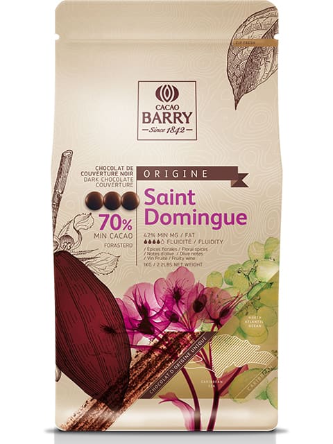 Chocolat St-Domingue Pure Origine 70% cacao 1kg   - Cacao Barry - Chocolat noir - CHOCO ST DOMINGUE - 1 KG