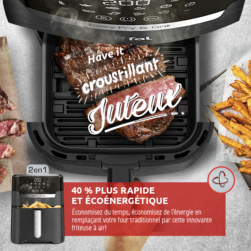 Friteuse à Air Easy Fry & Gril Precision 2-en-1 avec Technologie Extra Crispy (4.2L) - T-fal - Air fryer - - La Guilde Culinaire