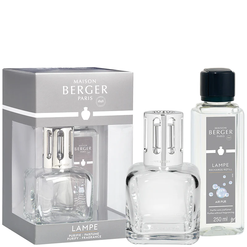Coffret Lampe Berger Glaçon Transparente + 250 ml (8,45 oz) Neutre essentiel    - Maison Berger Paris - Parfums d'ambiance - 