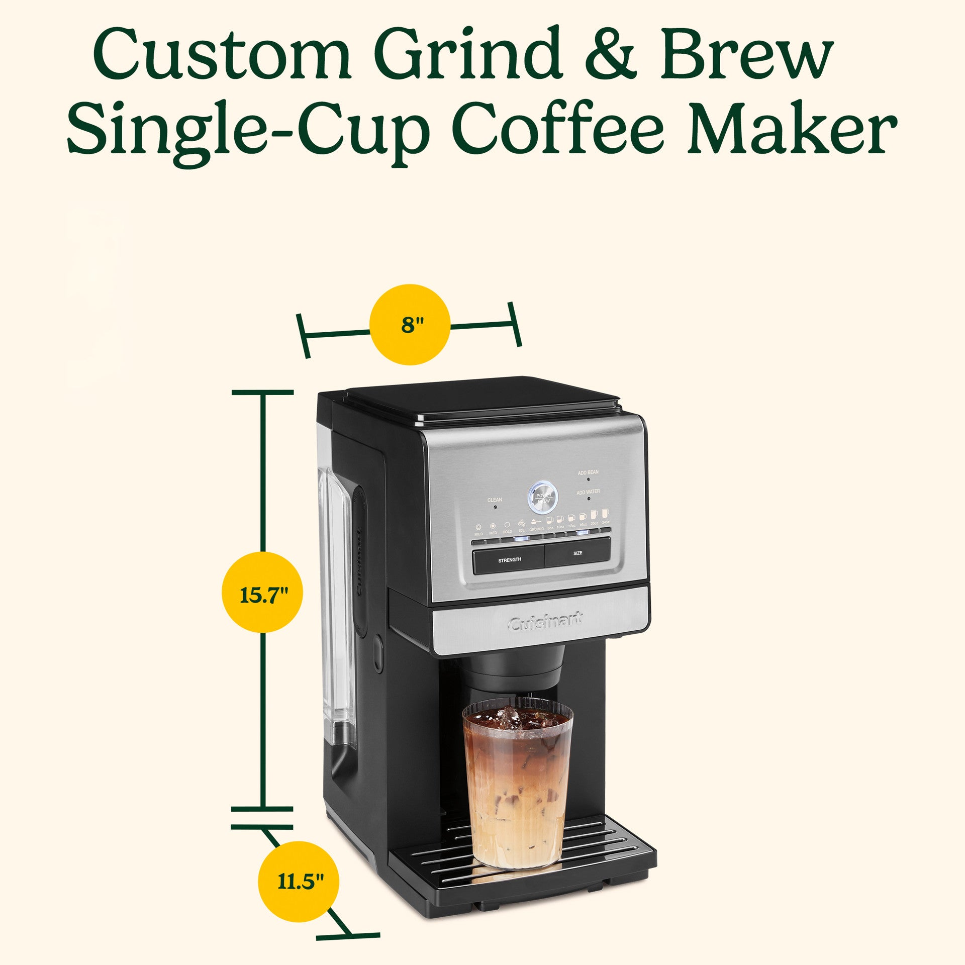 Cafetière à portion individuelle Custom Grind and Brew - Cuisinart - Cafetière - - La Guilde Culinaire