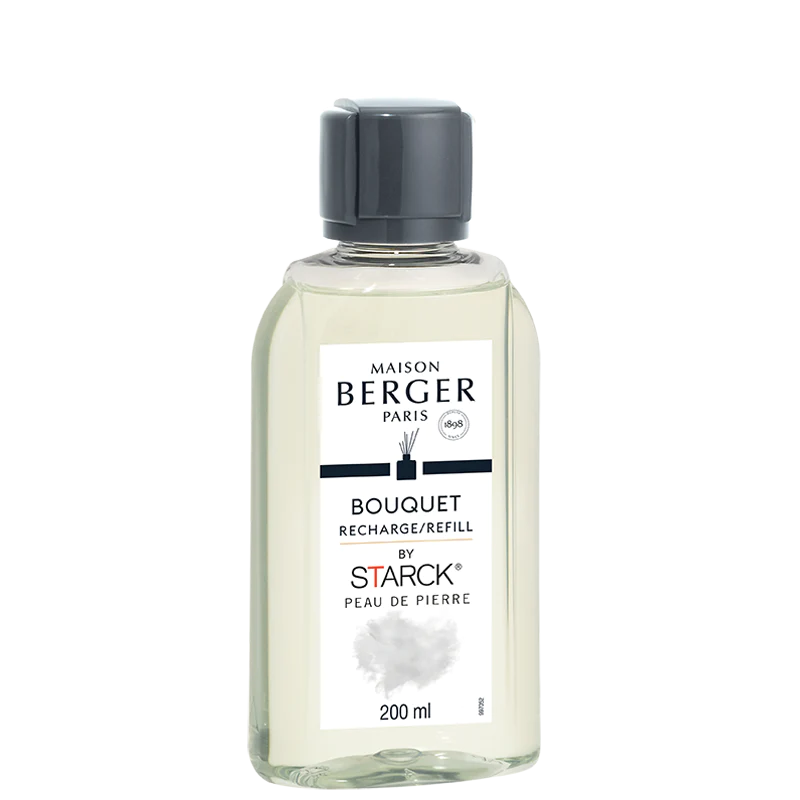 Bouquet parfumé Starck gris + 400 ml (13,5 oz) Peau de Pierre    - Maison Berger Paris - Parfums d'ambiance - 