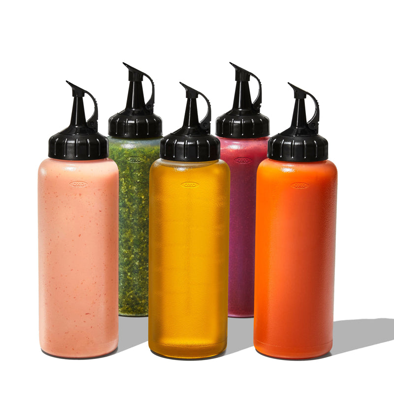 Bouteilles compressibles - ensemble de 5 - OXO - Bouteille à condiment - - La Guilde Culinaire