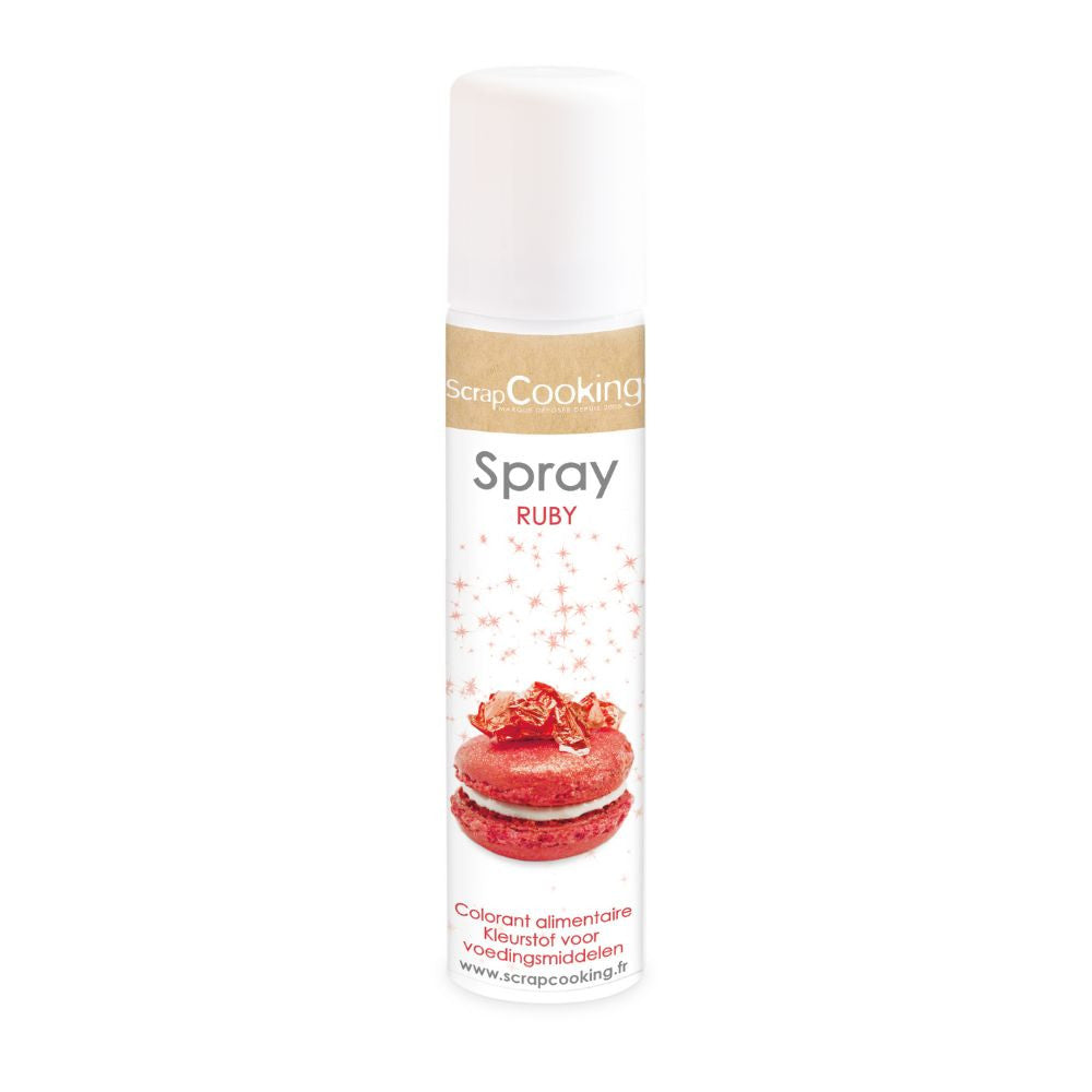 Spray colorant alimentaire métallisé rubis - Scrapcooking - Colorant alimentaire - - La Guilde Culinaire