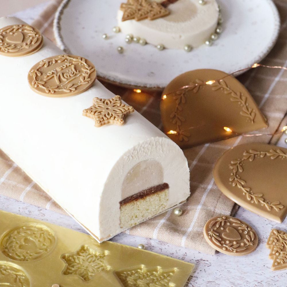 Moule silicone décoration embout de bûche - Scrapcooking - Tapis de pâtisserie - - La Guilde Culinaire