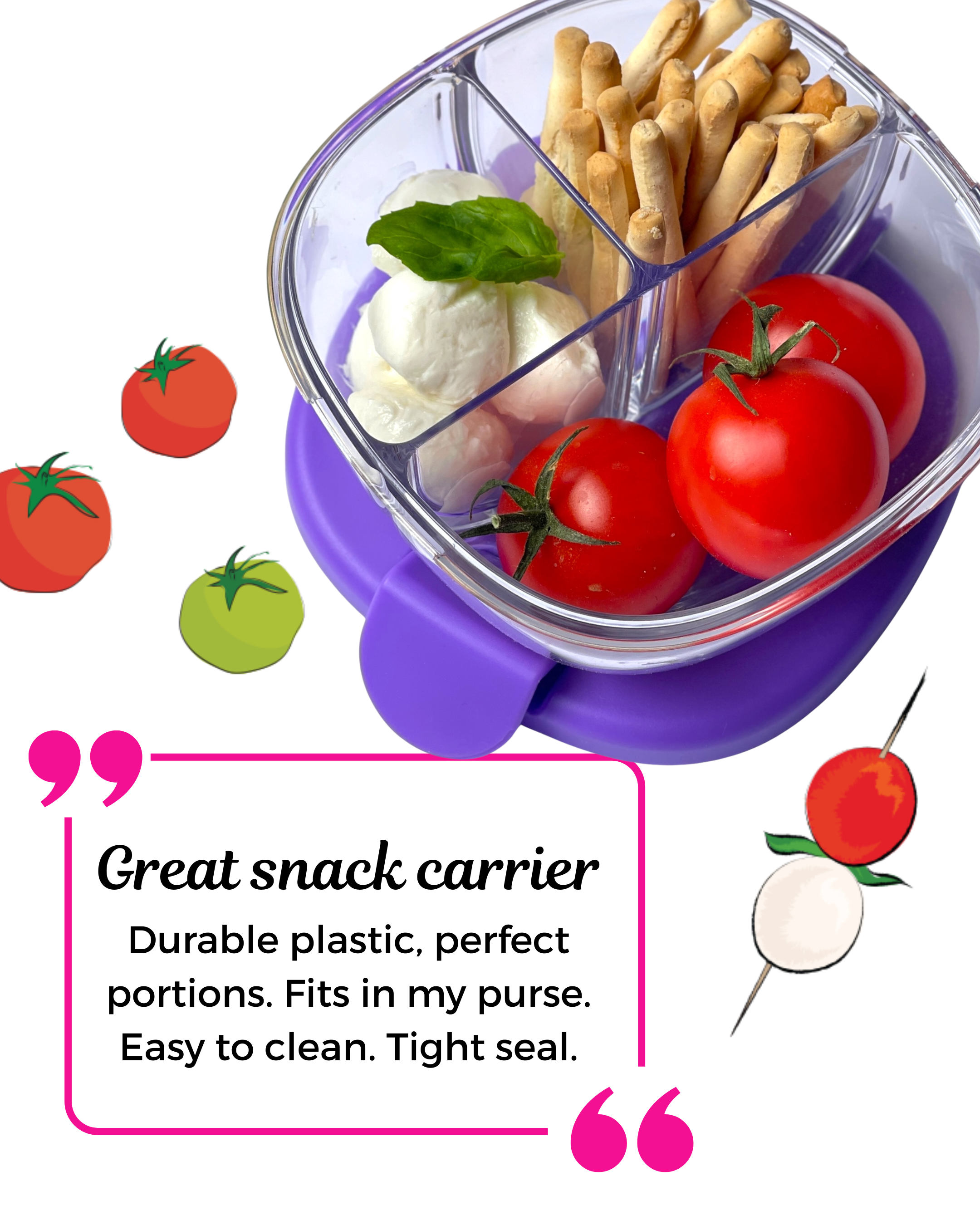 Bol à collations compact et étanche à 3 compartiments - Yumbox - Boîte à repas - - La Guilde Culinaire