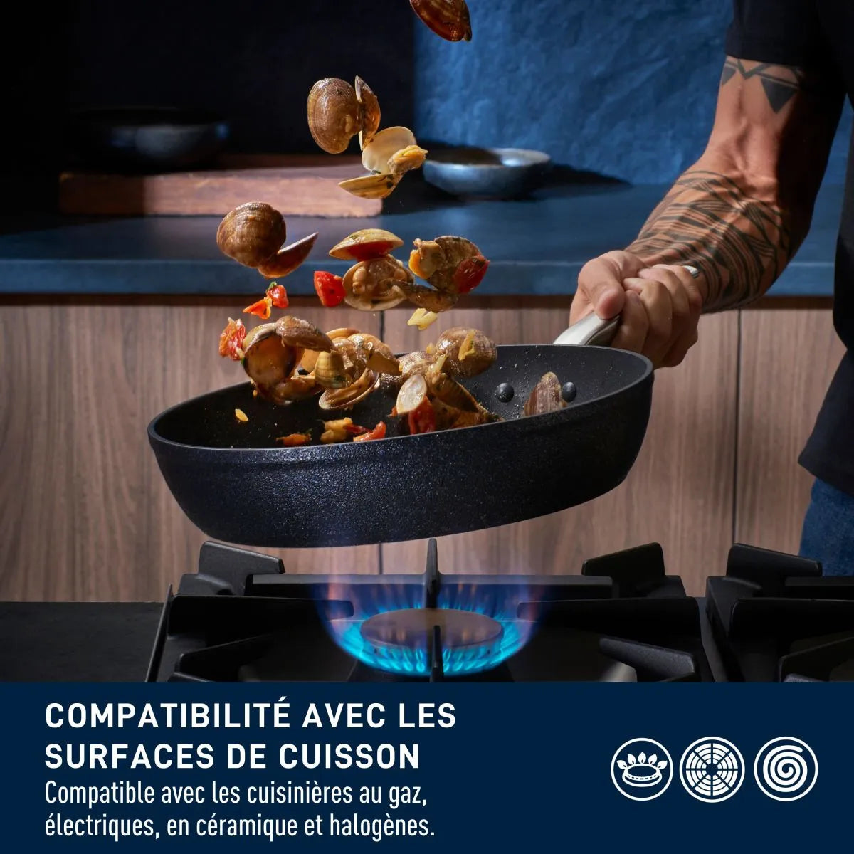 Ensemble Stone Shield de 10 pièces - T-fal - Batterie de cuisine - - La Guilde Culinaire